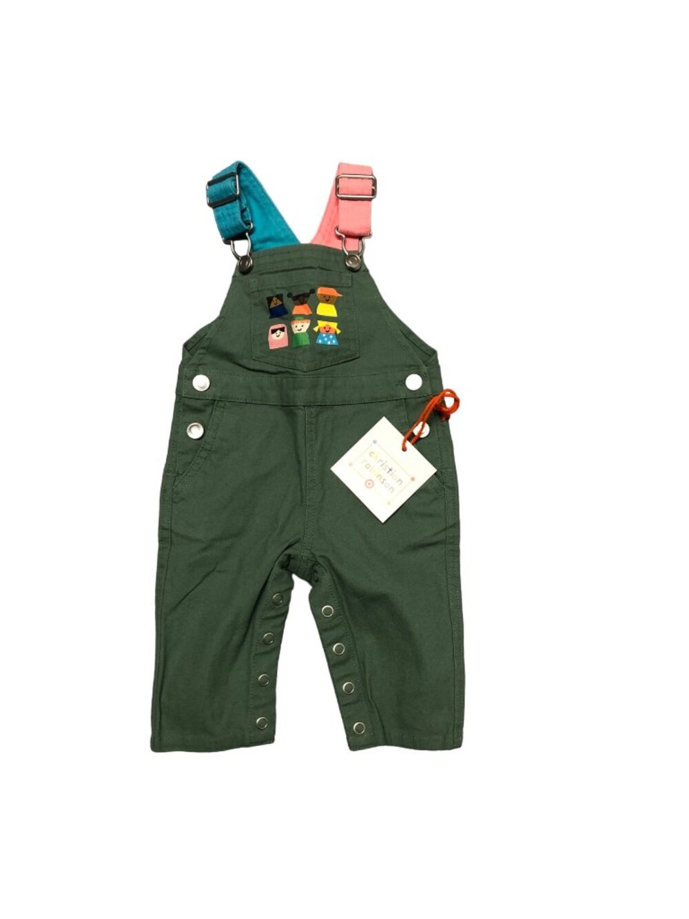 Christopher Robinson Baby Overalls 3 - 6 Month Olive Green Snaps NEW
